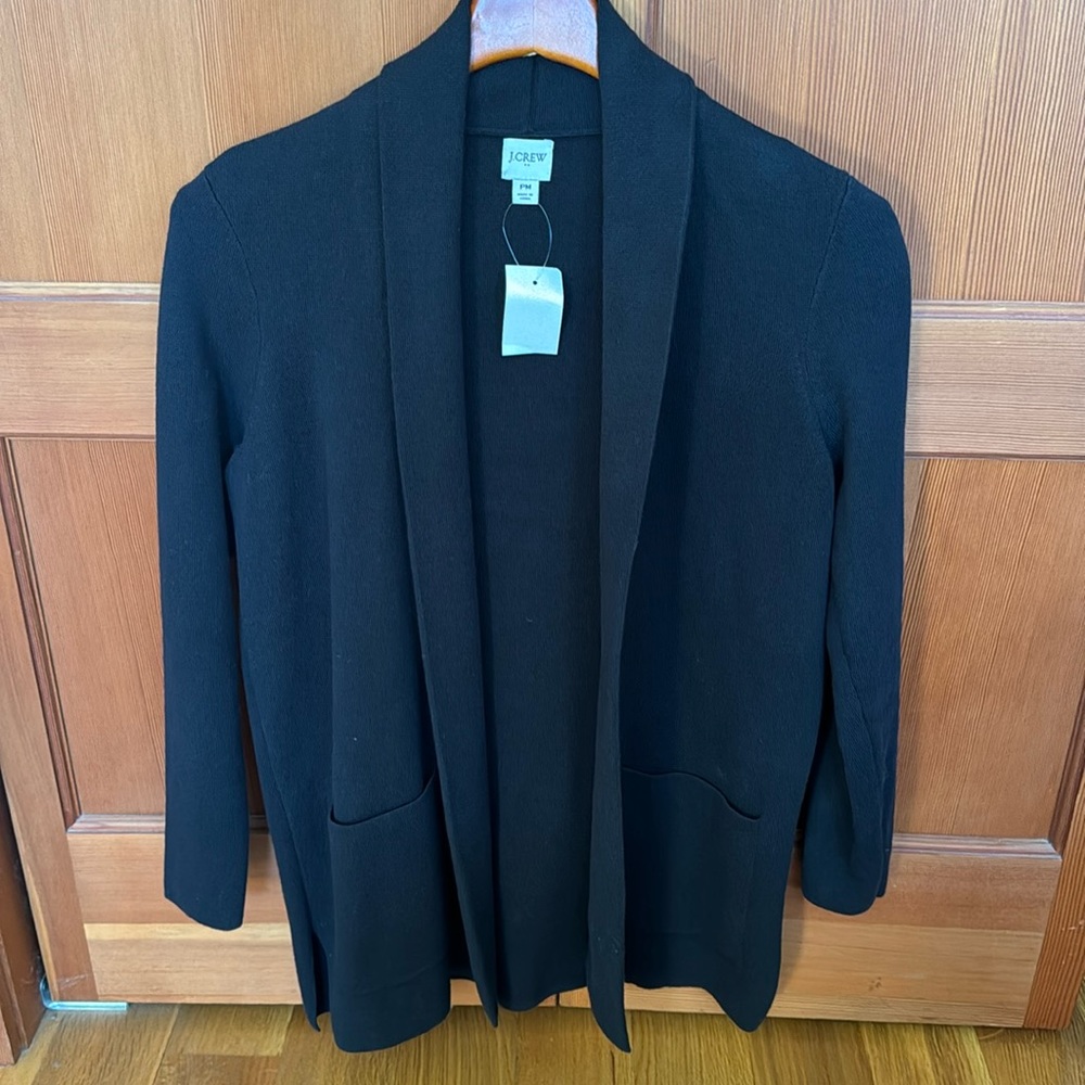 JCrew Cotton Chelsea Sweater Blazer Jacket, PM, NWT shawl collar - Picture 2 of 4
